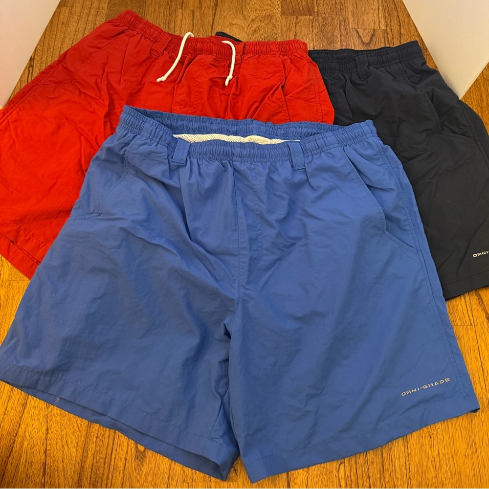 Lot of 3 Men’s Columbia PFG Backcast III Water Swim Shorts - 6” Inseam - Medium